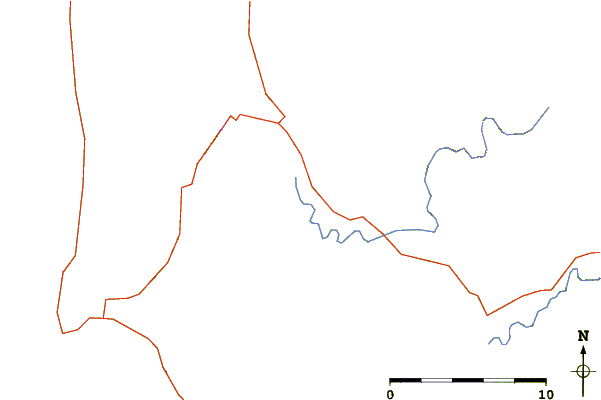 Roads and rivers around Naselle River, 4 miles above swing bridge, Willapa Bay, Washington