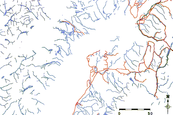 Roads and rivers around Nikiski, Cook Inlet, Alaska