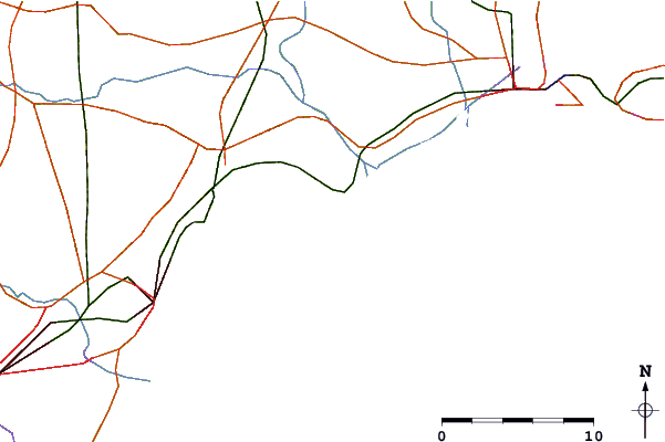 Roads and rivers around Nobiru Wan, Miyagi, Japan