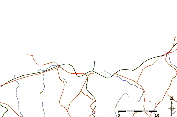 Roads and rivers around Odomari (Senzaki), Yamaguti, Japan