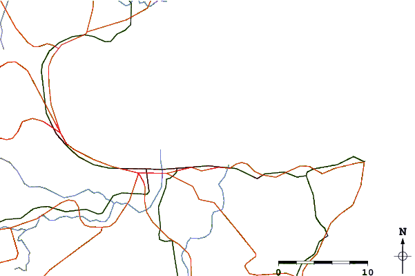 Roads and rivers around Oita Turusaki, Oita, Japan