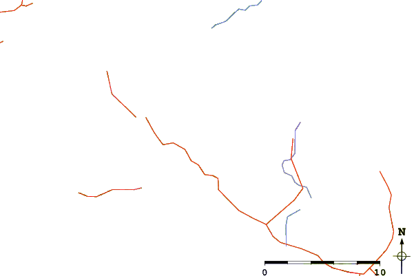 Roads and rivers around Okeover Inlet, British Columbia