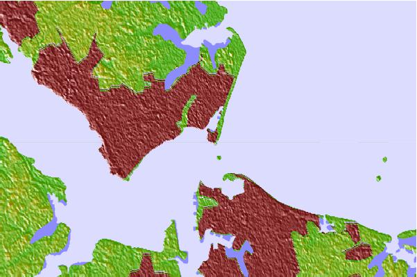 Tide stations located close to Old Point Comfort, Hampton Roads, Virginia