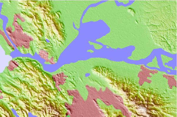 Tide stations located close to Port Chicago, Suisun Bay, California