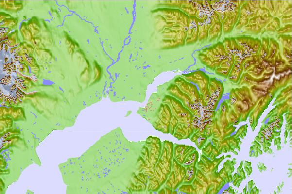 Tide stations located close to Port Mackenzie, Cook Inlet, Alaska