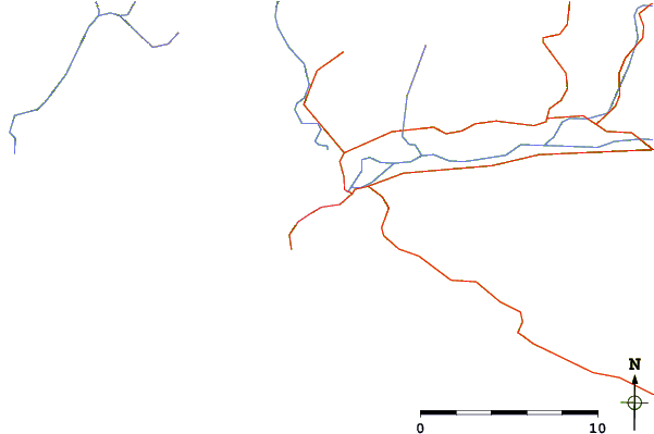 Roads and rivers around Port Renfrew, British Columbia