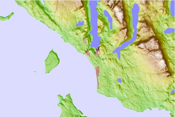 Tide stations located close to Powell River (Strait of Georgia), British Columbia