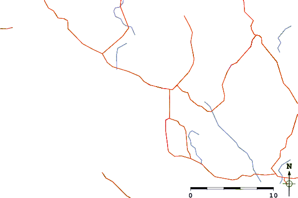 Roads and rivers around Powell River (Strait of Georgia), British Columbia