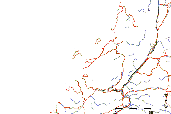 Roads and rivers around Rorvik, Norway