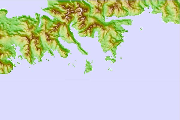 Tide stations located close to Sagchudak Island, Atka Island, Alaska