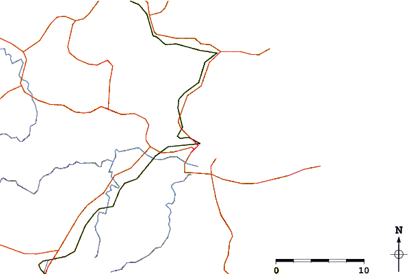 Roads and rivers around Saiki Nagasima, Oita, Japan