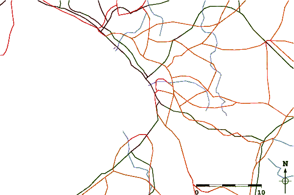 Roads and rivers around Samugawa, Tiba, Japan