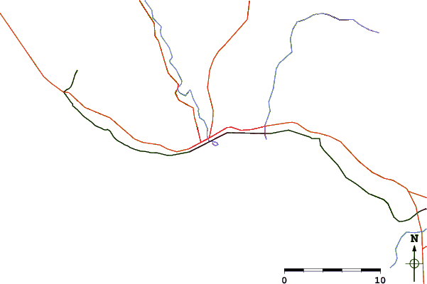 Roads and rivers around Santa Cruz, California