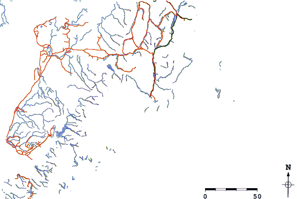 Roads and rivers around Seward, Alaska