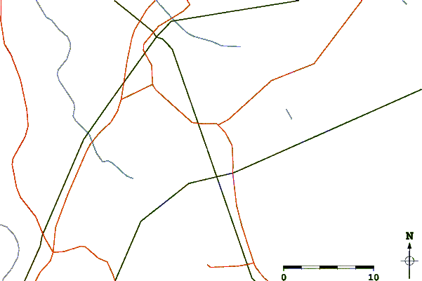 Roads and rivers around Sheldon, Huspa Creek, Whale Branch, South Carolina