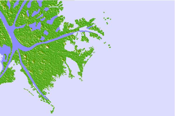 Tide stations located close to Southeast Pass, Mississippi River Delta, Louisiana