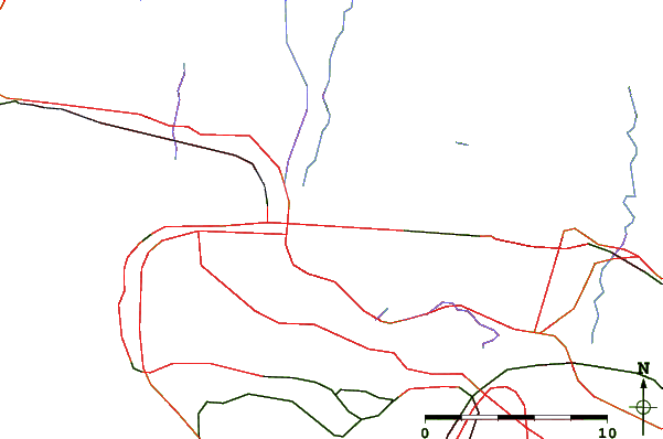 Roads and rivers around Stanovan, British Columbia