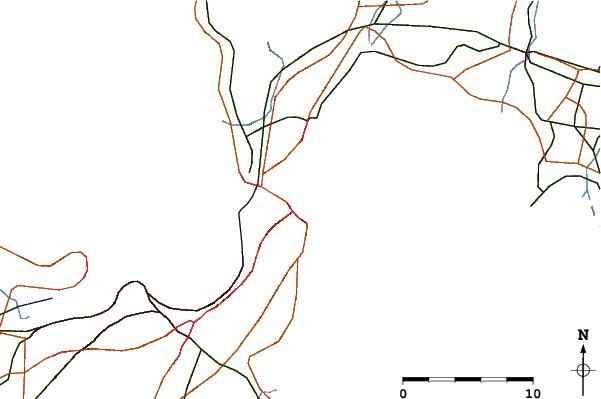 Roads and rivers around Tanoura, Hukuoka, Japan