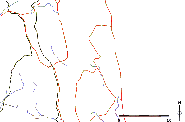 Roads and rivers around Tod Inlet, British Columbia