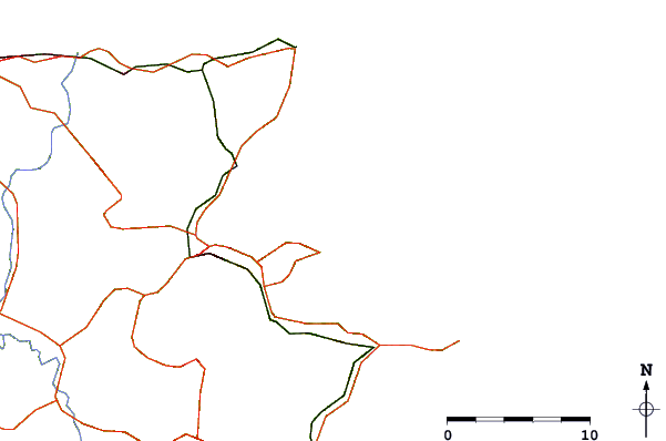 Roads and rivers around Tomarigauti, Oita, Japan