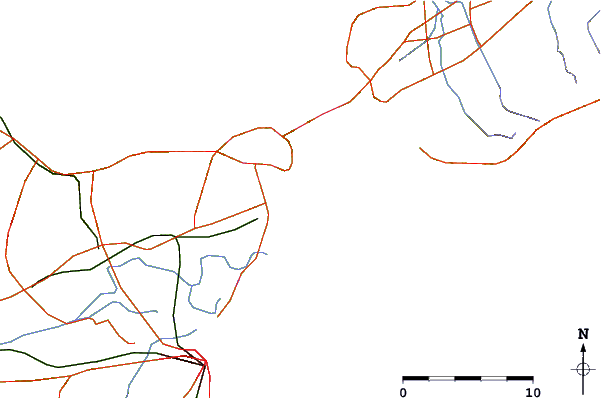 Roads and rivers around Tosadomari, Tokusima, Japan