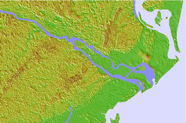 Tide stations located close to US Highway 17 bridge, South Santee River, South Carolina