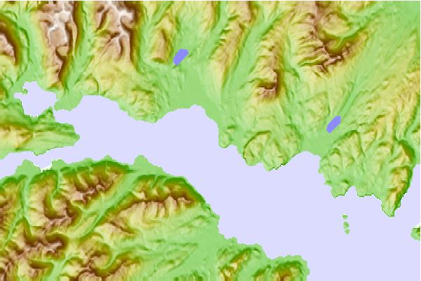 Tide stations located close to Ugak Bay (Saltery Cove), Alaska