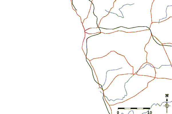 Roads and rivers around Ullal
