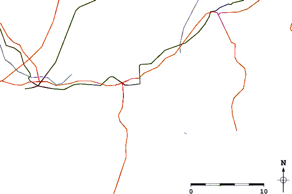 Roads and rivers around Upper Hell Gate, Sasanoa River, Maine