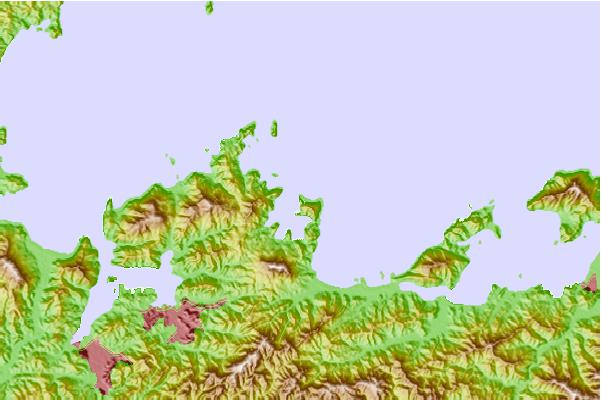 Tide stations located close to Utiura Wan, Hukui, Japan