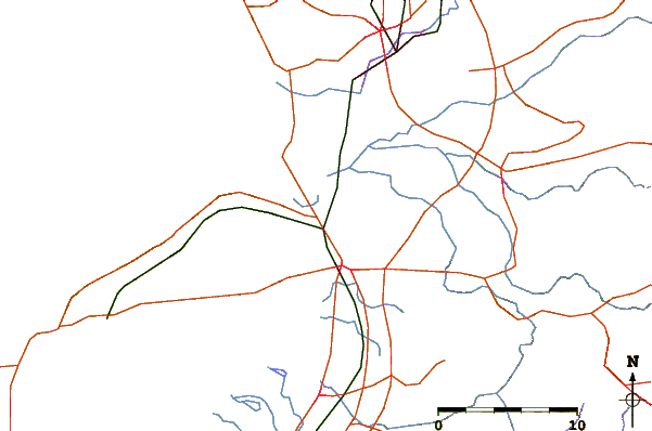 Roads and rivers around Uto