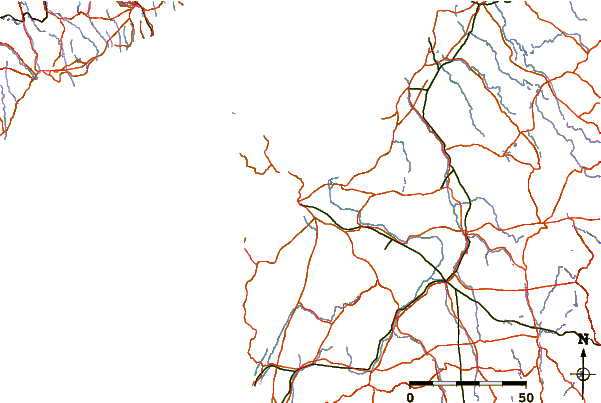 Roads and rivers around Vaasa
