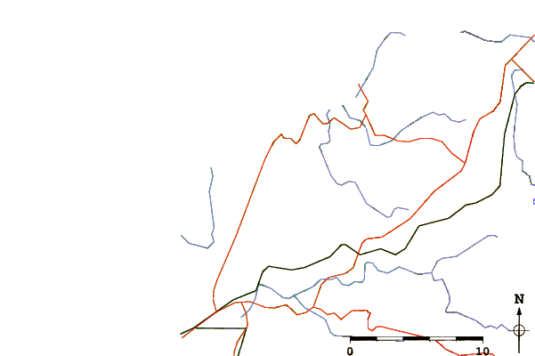 Roads and rivers around Valdovino