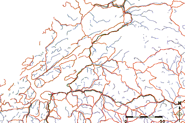 Roads and rivers around Verdalsora