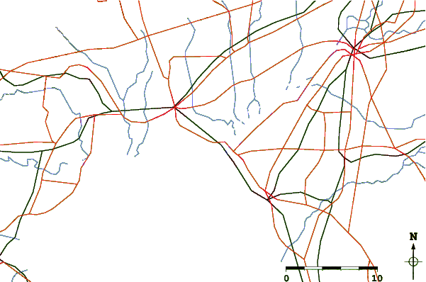 Roads and rivers around Wakatu, Saga, Japan