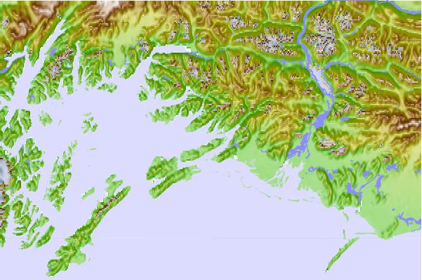 Tide stations located close to Windy Bay, Hawkins Island, Alaska