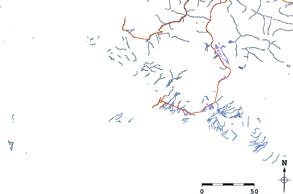 Roads and rivers around Windy Bay, Hawkins Island, Alaska