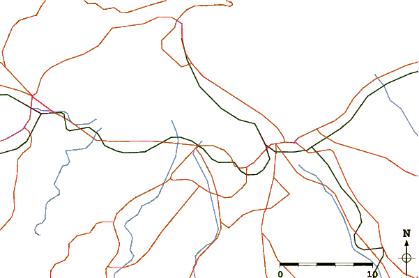 Roads and rivers around Yasugi, Simane, Japan