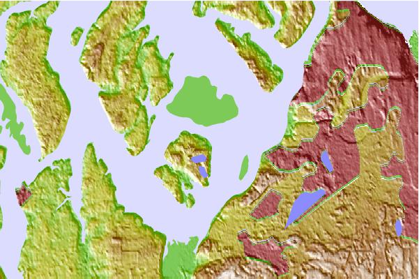 Tide stations located close to Yoman Point, Anderson Island, Washington