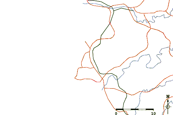 Roads and rivers around Yura (Kii Suido), Wakayama, Japan