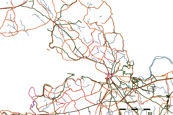 Roads and rivers around Zelenogorsk