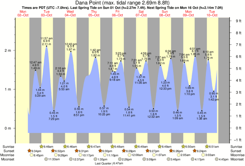 Dana Point Tide Pools Chart