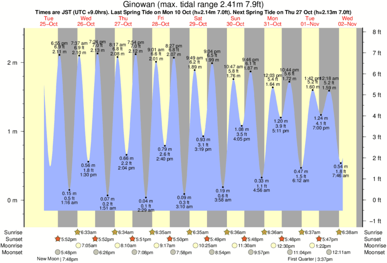 Seaside High Tide Chart